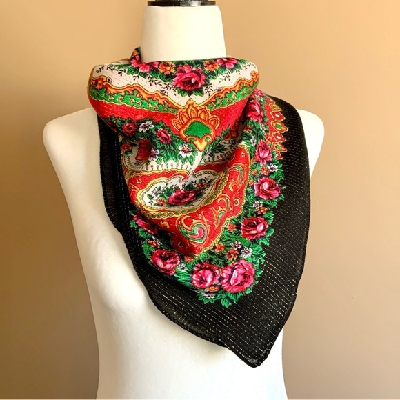 Vintage Japan AC Wooly Lurex scarf - Picture 6 of 8